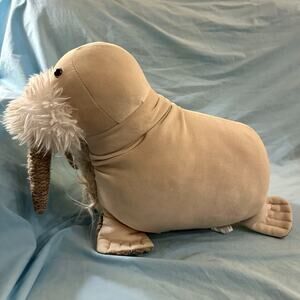 Walrus Plush Stuffed Animal Tan White Tusks Soft Cute Toy
